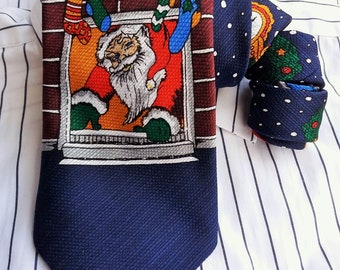 Christmas Tie Vintage Mens Neckties, Retro tie, Men Necktie, Mens vintage neckties, tie necktie, Free Shipping Necktie, Ties