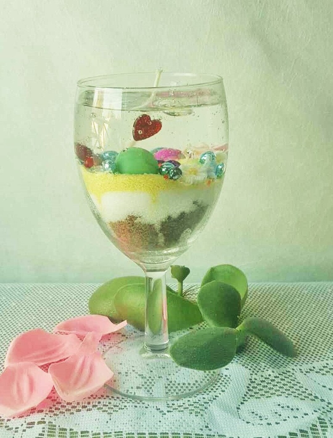 Free Shipping Unique Gel Candle With Flowers, Handmade Candles Ideal