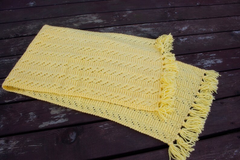 Yellow Handknitted Scarf, Winter Accessories, Handknit Yellow Acrylic scarf, Handmade Yellow Scarf, Warm image 1