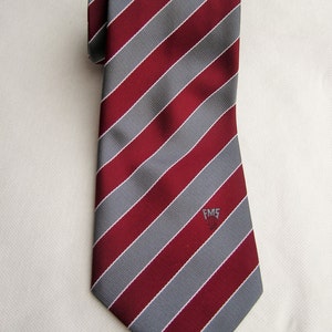 Dark red and Grey diaoganal striped tie, Gift for Him, Mens Necktie, Vintage Tie, Mens tie, Polyester necktie, Free Shipping