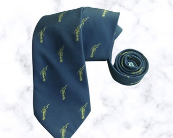 Vintage Mens Dark Blue Poly Silk Tie, Made in US, Gift for him, Vintage accessory, free shipping, Vintage tie, Mens clothing, Vintage lover