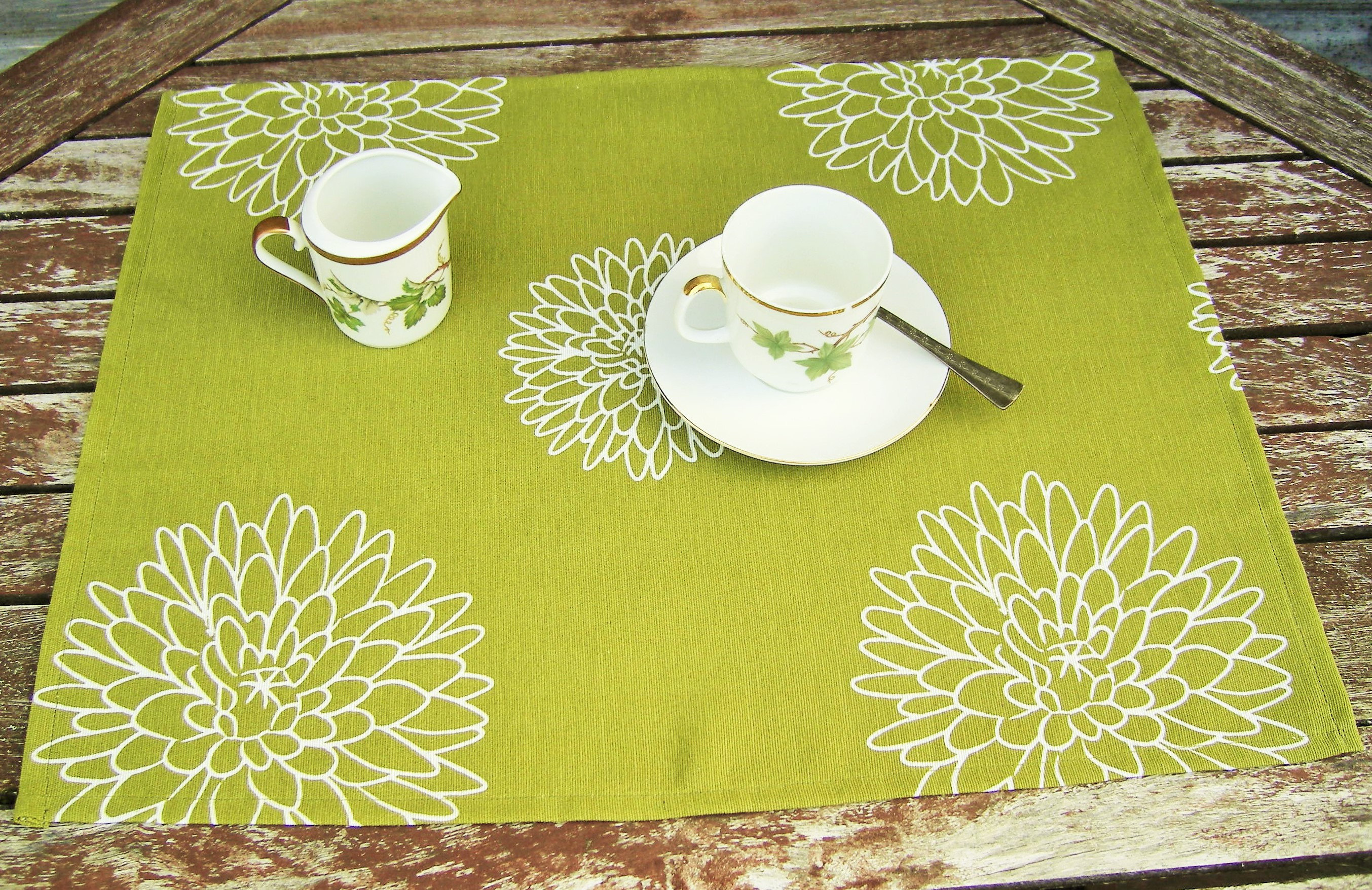 Green Placemat Table Decor Placemats Handmade Dining Etsy