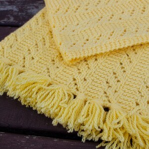 Yellow Handknitted Scarf, Winter Accessories, Handknit Yellow Acrylic scarf, Handmade Yellow Scarf, Warm image 6