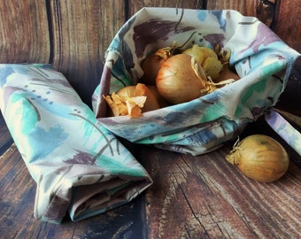 Vegetable bag Produce bag, Market bag, Drawstring closure, Reusable bag