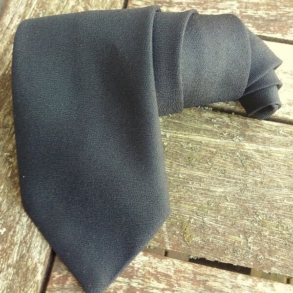 Vintage schwarze Polyester Krawatte, Krawatte, Accessoires