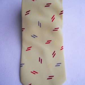 Light Yellow, Red  and Grey tie, Vintage Mens Neckties, Mens Necktie, Vintage Tie, Mens tie, Silk necktie, Free Shipping