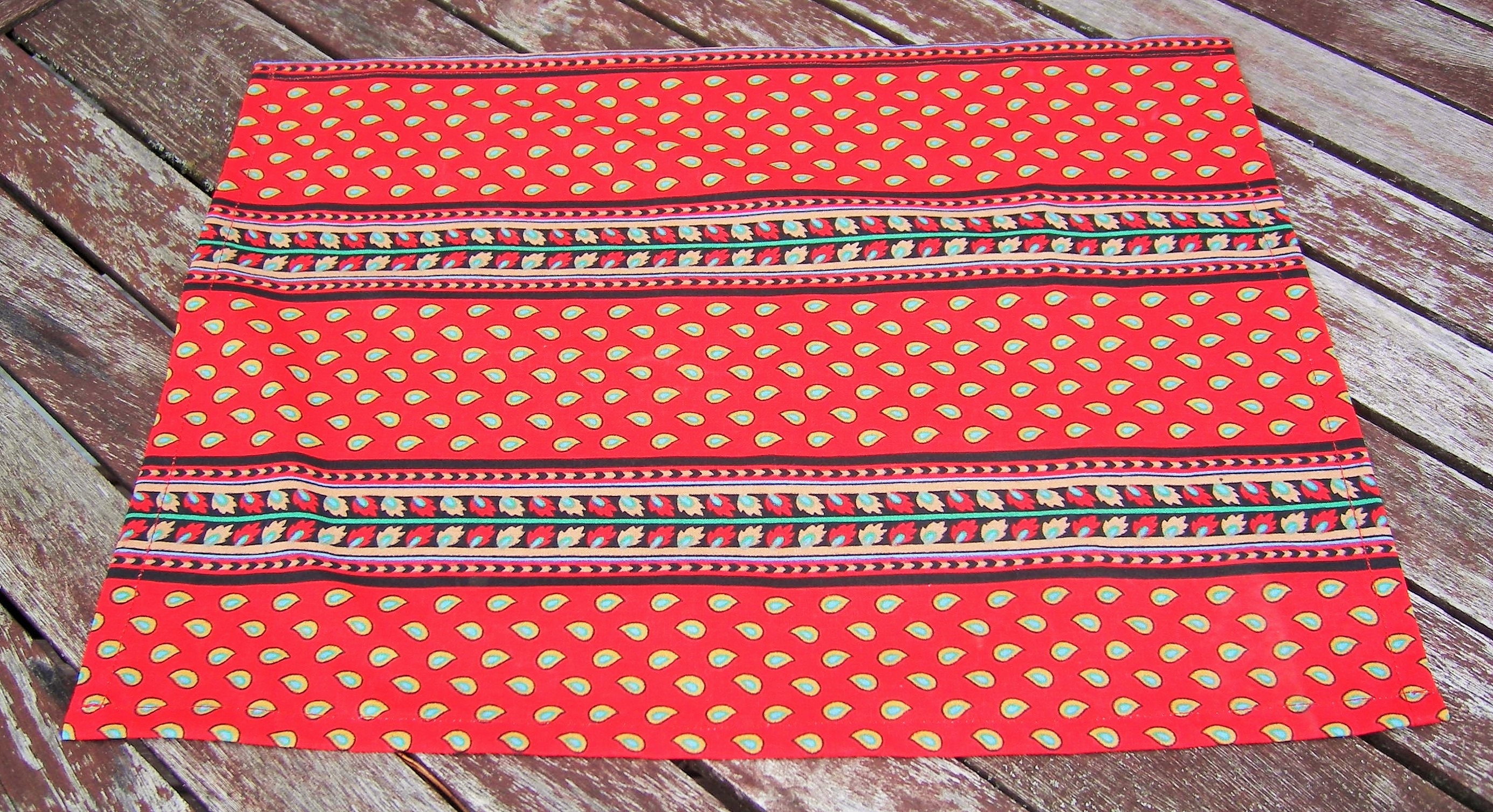 Red Placemats Set of 4 Placemat Handmade Dining Supplies Etsy