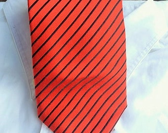 Red striped Tie, Mens tie, Vintage Tie,  Red striped, ties, Free Shipping, Silk necktie Boys neckties