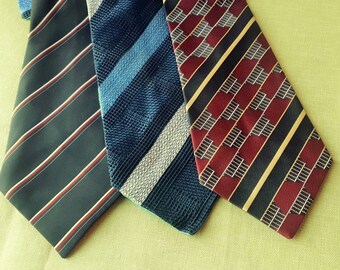 Juego de 3 corbatas vintage de poliéster a rayas, accesorios para corbatas, envío gratis, corbata para hombre, corbatas vintage para hombre, corbata retro