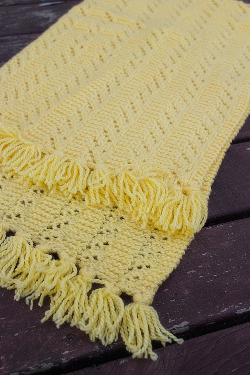 Yellow Handknitted Scarf, Winter Accessories, Handknit Yellow Acrylic scarf, Handmade Yellow Scarf, Warm image 4