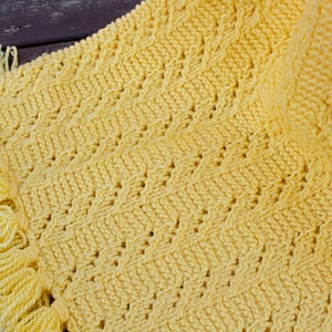 Yellow Handknitted Scarf, Winter Accessories, Handknit Yellow Acrylic scarf, Handmade Yellow Scarf, Warm image 3