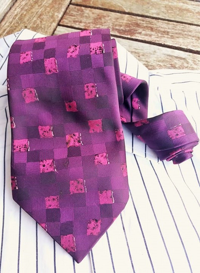 Purple Necktie, Vintage Tie Accessories Mens Necktie, FREE SHIPPING, Mens tie, Pattern  necktie, Ties, Vintage Mens neckties, Retro tie 