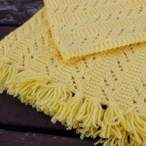 Yellow Handknitted Scarf, Winter Accessories, Handknit Yellow Acrylic scarf, Handmade Yellow Scarf, Warm image 2