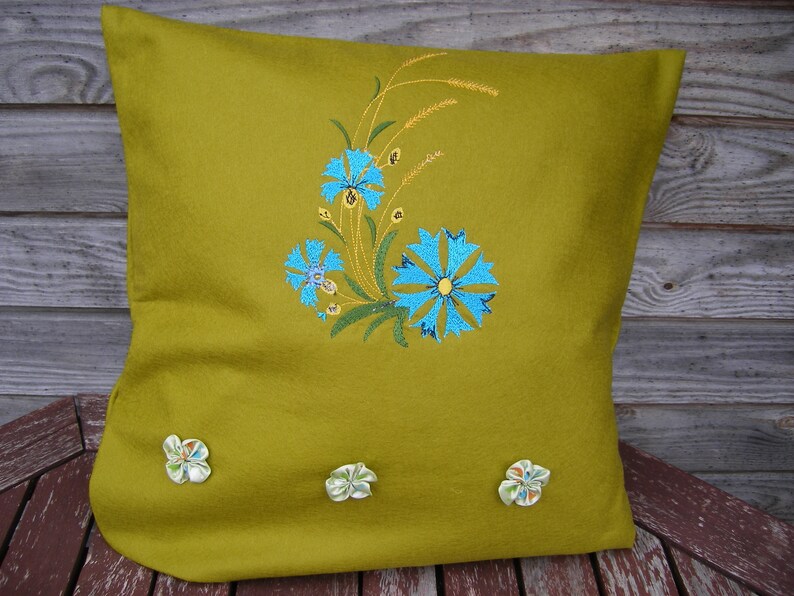 Mustard Green Pillow Cover Throw Pillow 16x16 inch Etsy