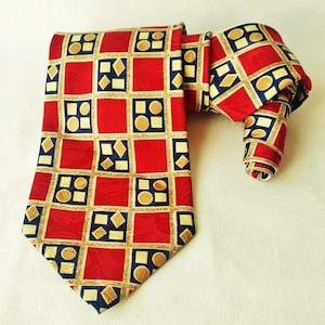 Mens Tie, Vintage Tie, Plaid red   mens tie, Man Necktie, Free Shipping Vintage Necktie