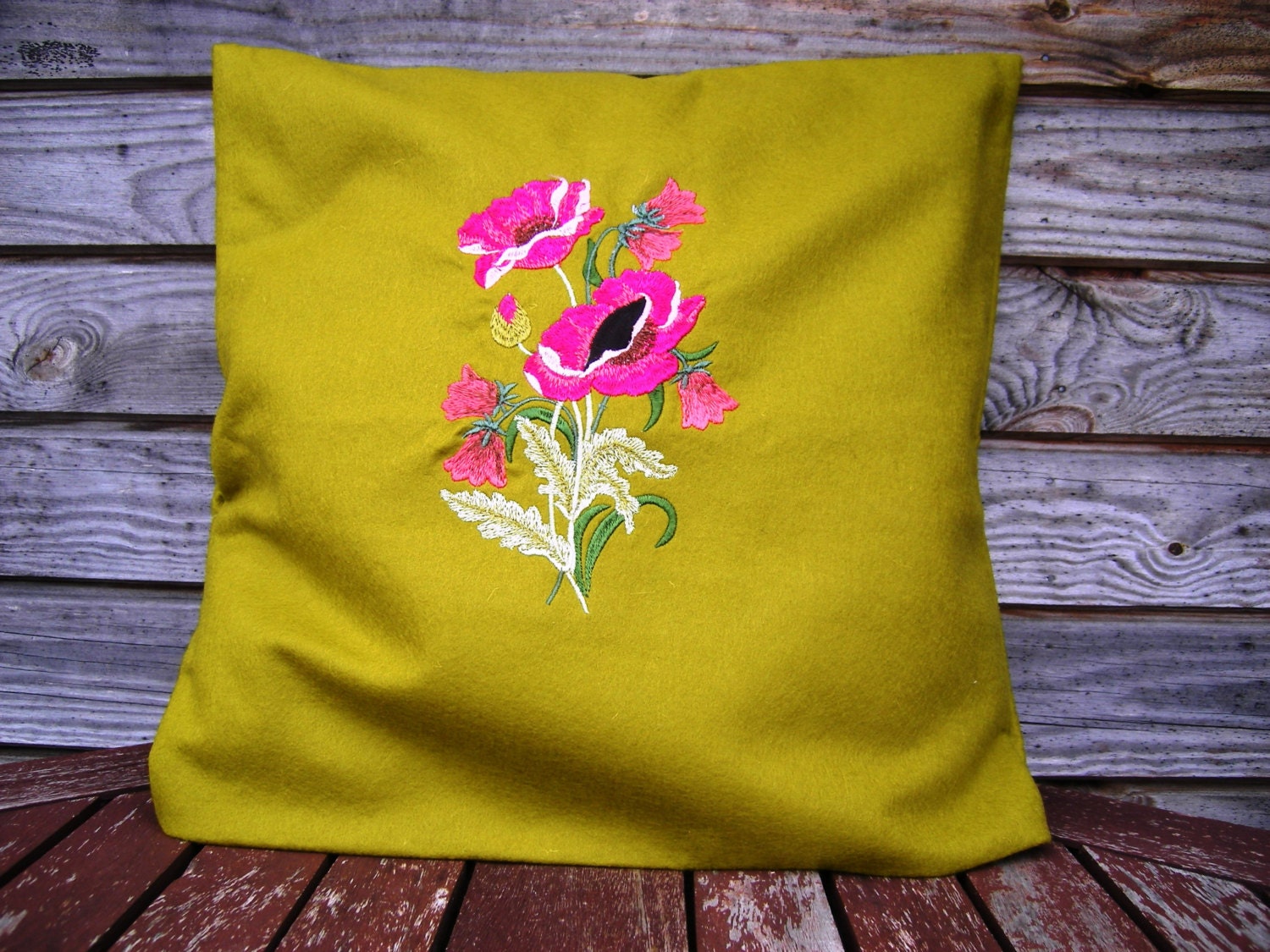 Mustard Green Pillow Cover Throw Pillow 16x16 inch Etsy