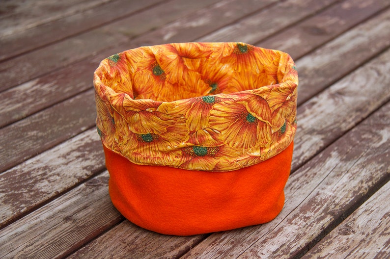 Orange Storage Basket Nursery Storage Home Organization Fabric Etsy