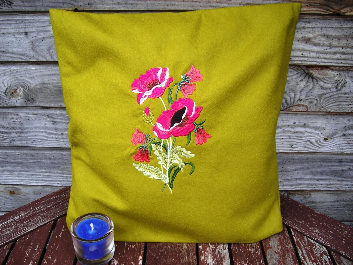 Mustard Green Pillow Cover Throw Pillow 16x16 Inch Etsy