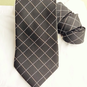 Brown squared Necktie, Vintage Tie Accessories Mens Necktie, FREE SHIPPING, Mens tie, necktie, Ties, Vintage Mens neckties, Retro tie