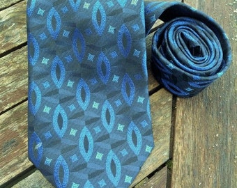 Blue Silk Vintage tie,Made in Italy, Mens accessories, Vintage Tie, FREE SHIPPING, Vintage Mens neckties, Vintage lover