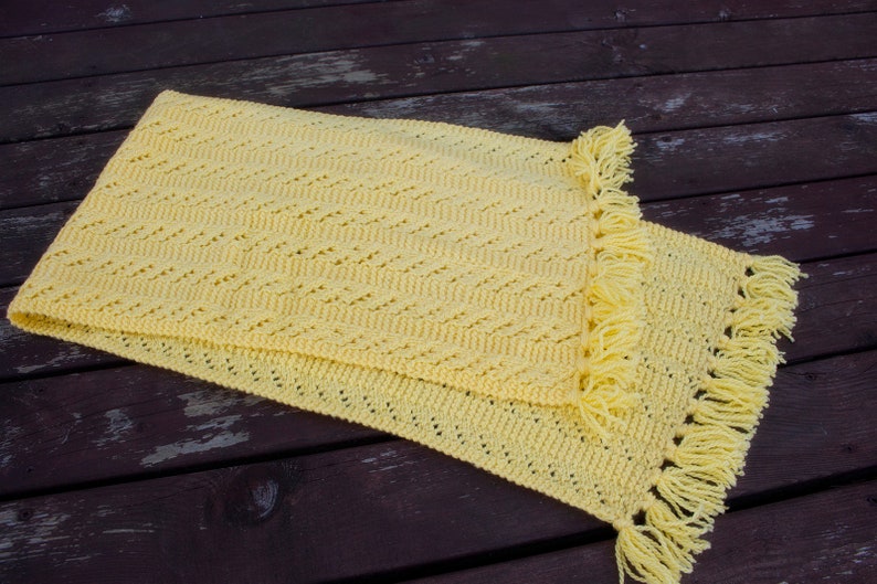 Yellow Handknitted Scarf, Winter Accessories, Handknit Yellow Acrylic scarf, Handmade Yellow Scarf, Warm image 5