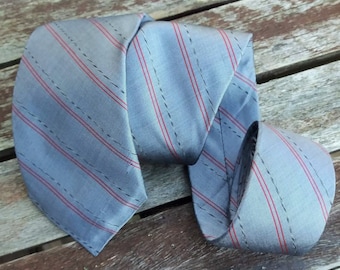 Vintage Thai Silk Striped Necktie, Handmade in Thailand,Mens Neckties, Ties, Vintage Tie, Neck, Tie, Men tie, Vintage men necktie, Retro tie