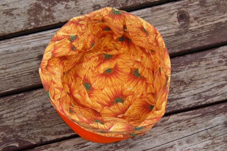 Orange Storage Basket Nursery Storage Home Organization Fabric Etsy