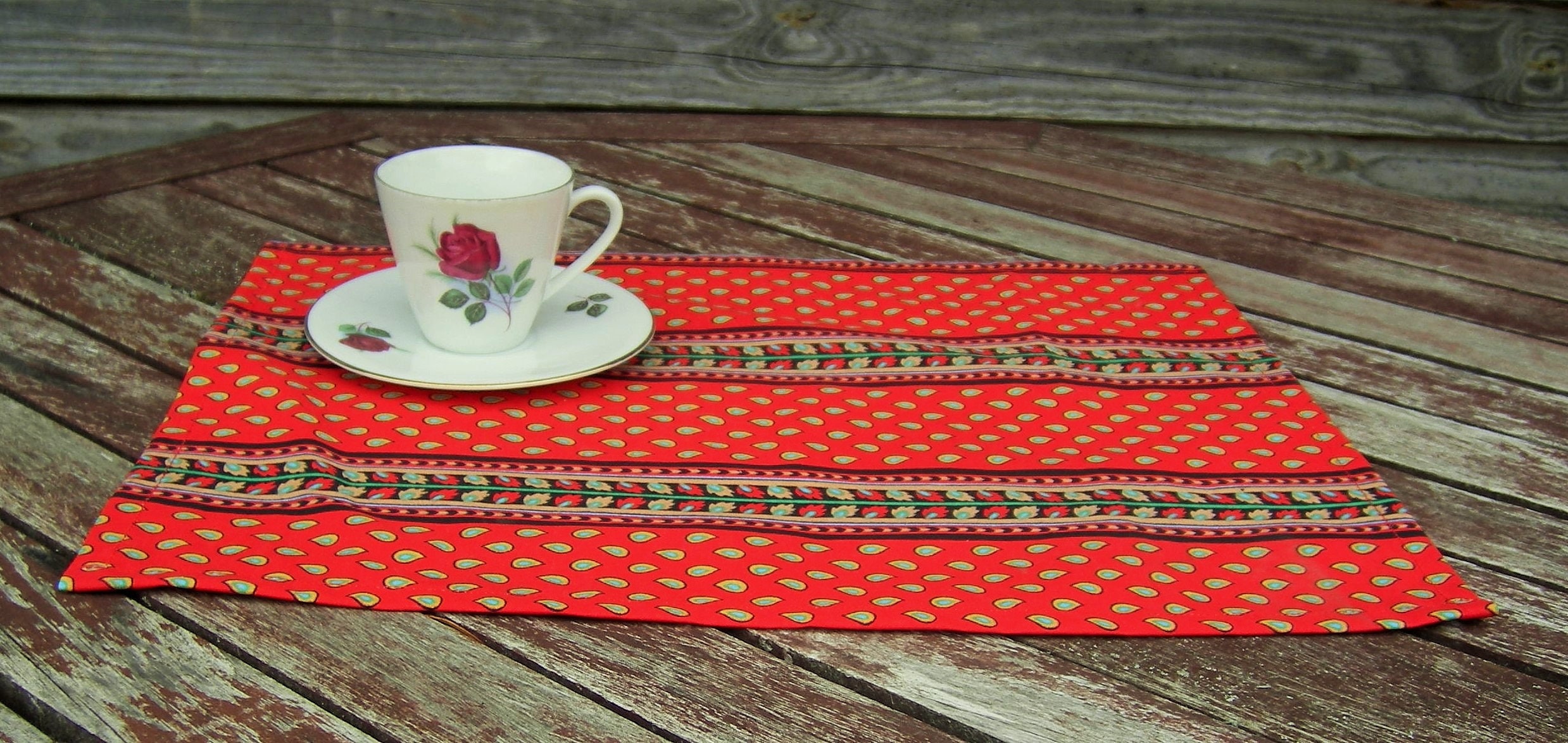 Red Placemats Set of 4 Placemat Handmade Dining Supplies Etsy