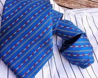 Blue striped Tie, FREE SHIPPING, Mens Neckties, Vintage Tie, Mens tie, Vintage mens necktie, Retro tie