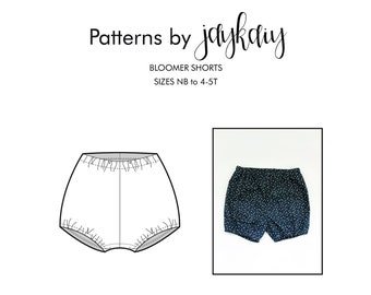 Bloomer Sewing Pattern with Picture Tutorial - Diaper Cover - Puffy Shorts - Newborn to 5T - Beginner Friendly Pattern