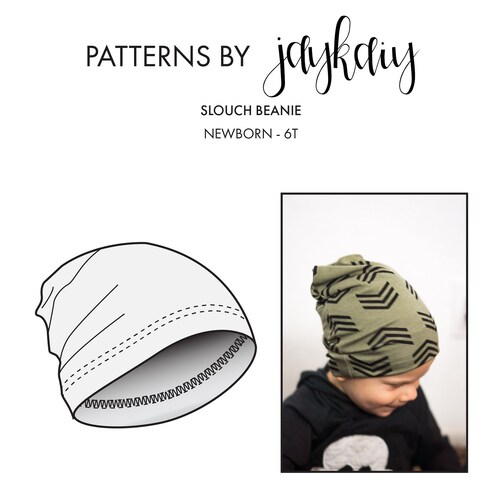 Baggy Beanie Sewing Pattern With Picture Tutorial Easy Etsy