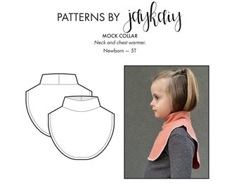 Kids Neck Warmer PDF Pattern - Mock Collar - Bib Pattern - Winter Scarf Pattern - Newborn to 5 Years - Beginner Friendly Pattern