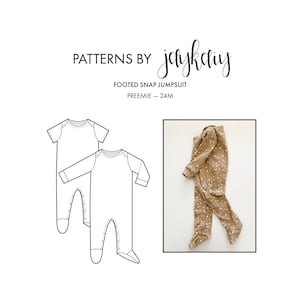 Lapped Shoulder Jumpsuit Sewing Pattern - Snap Leg - Coverall Pattern - One Piece Pattern - Preemie to 24M - Confident Beginner Pattern