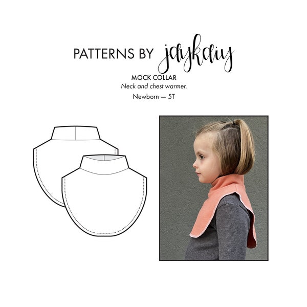 Kids Neck Warmer PDF Pattern - Mock Collar - Bib Pattern - Winter Scarf Pattern - Newborn to 5 Years - Beginner Friendly Pattern