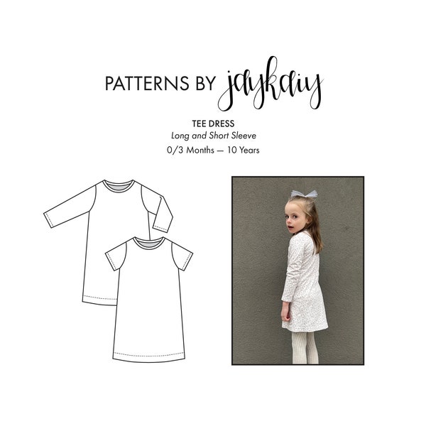 Girl's dress sewing pattern - A-line dress - Party dress - nightgown - 0-10 Years - Easy dress pattern - Beginner-friendly pattern