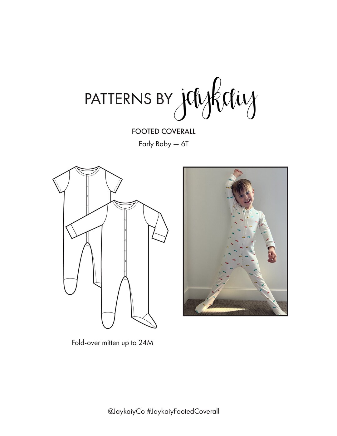 Footed Pajama Mitten Sewing Pattern Footie One Piece - Etsy