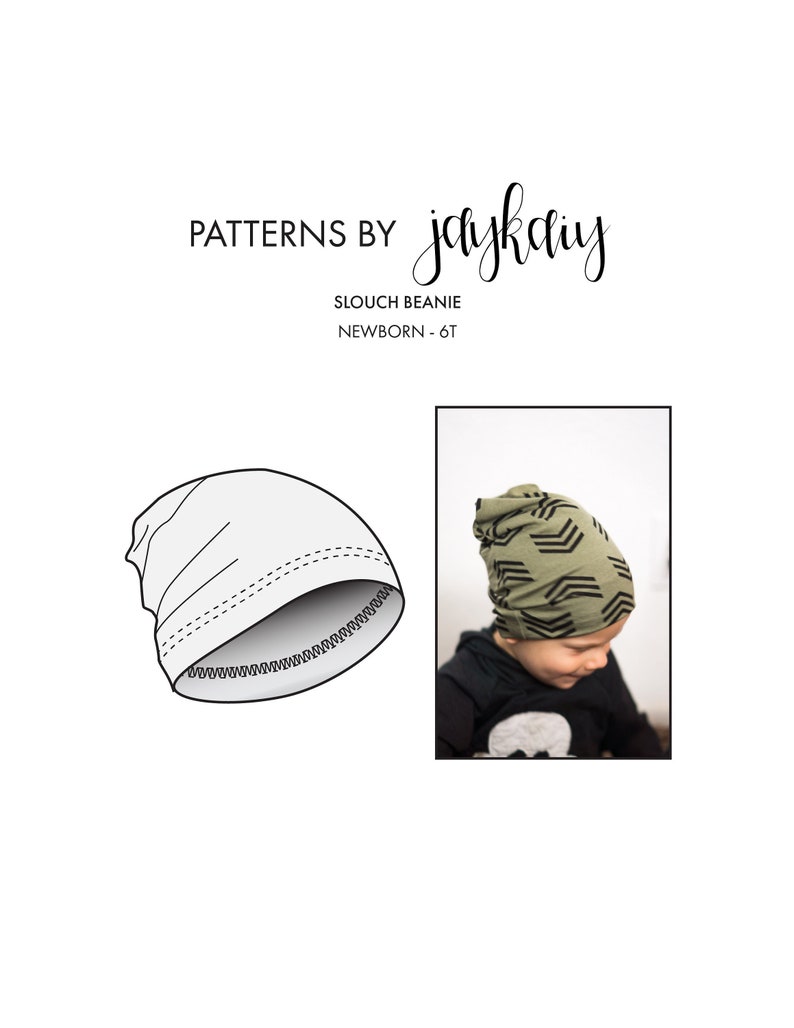Baggy Beanie Sewing Pattern With Picture Tutorial Easy Etsy