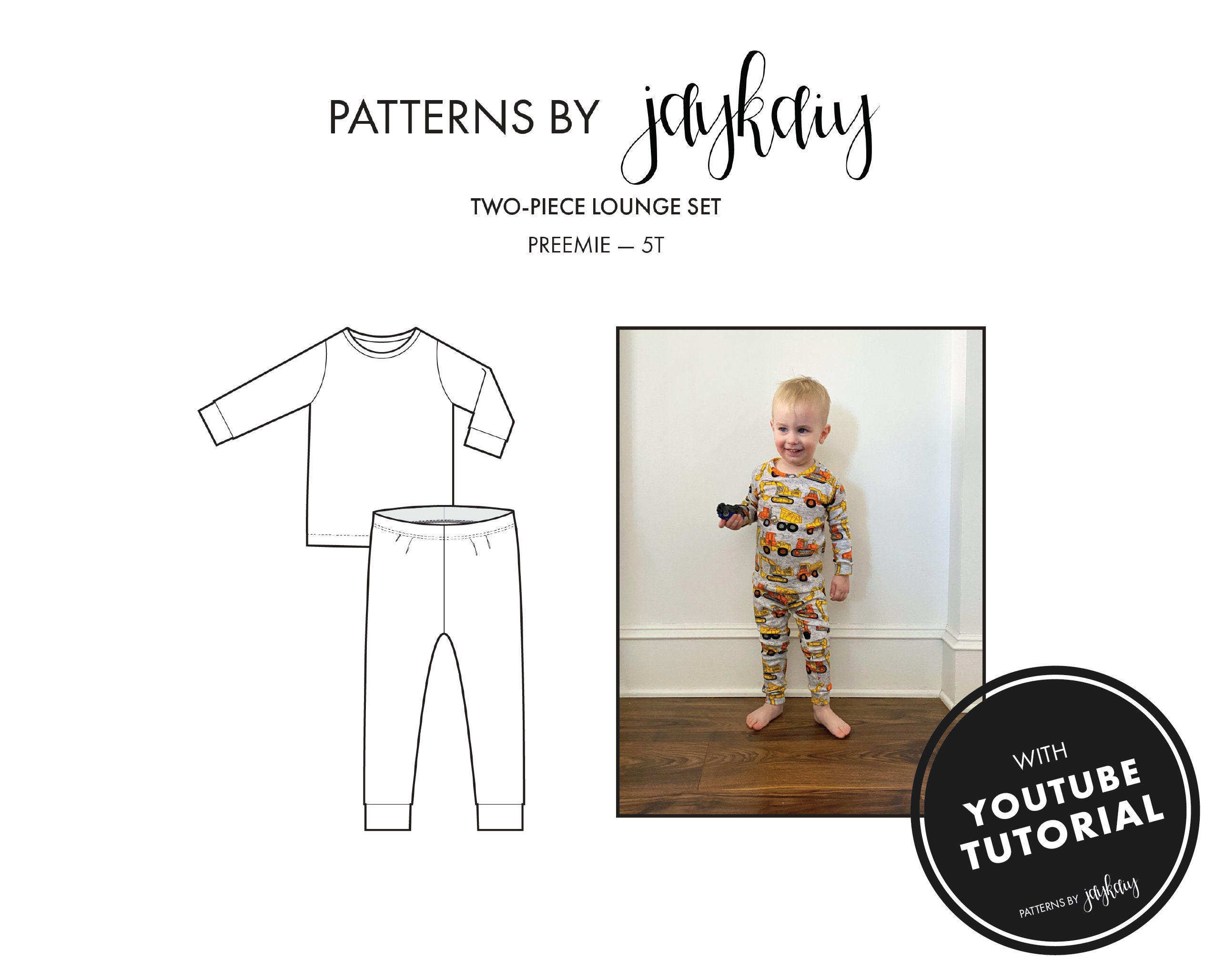 Twopiece Lounge Set Sewing Pattern With Picture Tutorial Etsy