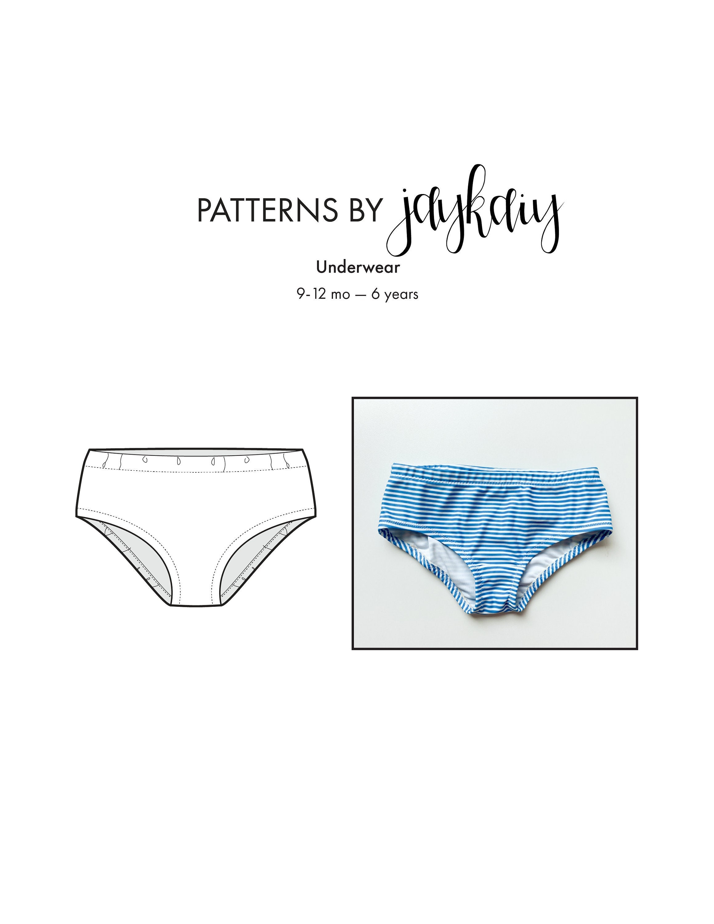 Underwear Sewing Pattern With Picture Tutorial Unisex 9/12 | Etsy