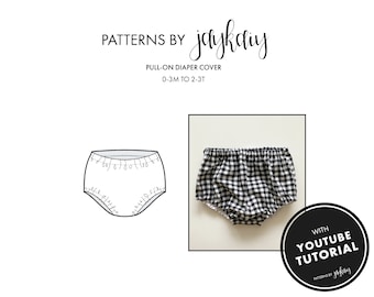 Diaper Cover Pattern - Bloomer sewing pattern - Puffy Shorts - Nappy Cover - 0 months to 3T - Beginner Friendly Pattern