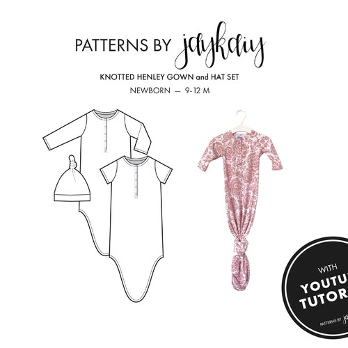 Baby Gown Sewing Pattern With Tutorial Layette Pattern Etsy