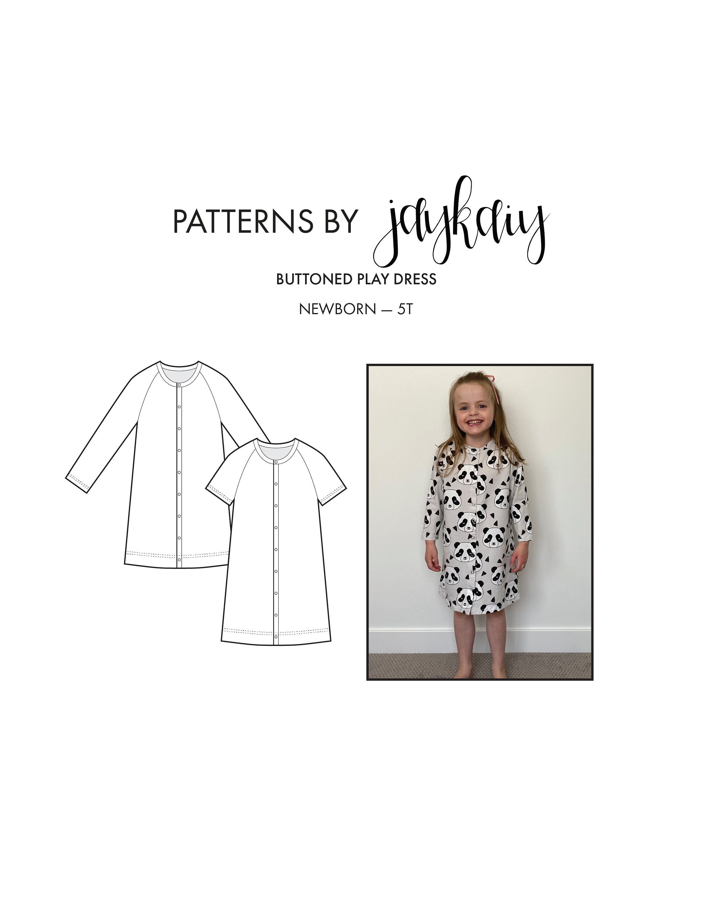 Girls Play Dress Sewing Pattern Easy Dress Pattern Kids - Etsy