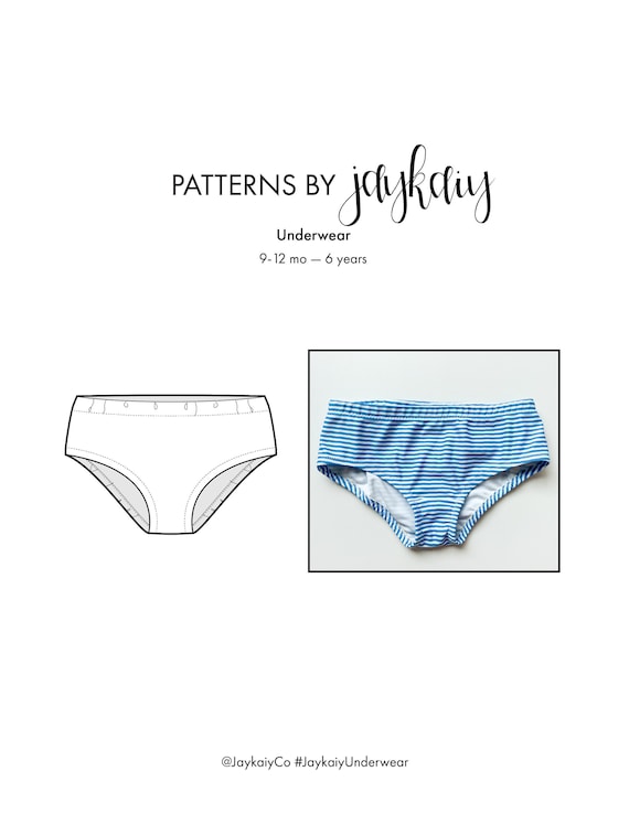 Underwear Sewing Pattern With Picture Tutorial Undies Panties Girls  Underwear 9 Mo to 6 Years Unisex Beginner Friendly Pattern 