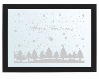 LED Christmas Light Up Mirror in Frame