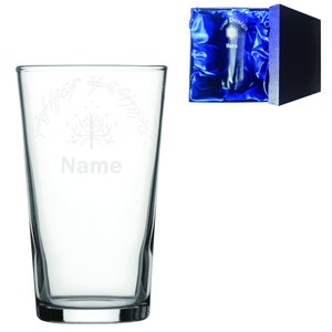 Personalised Lord of the Rings Laser Etched Whiskey / High-Ball / Pint / Tankard Glass Pint Glass & Box