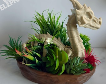 Dragon Skeleton Remains Decorative Plant Pot 3D Printed Planter Gift