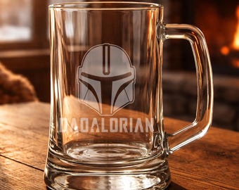 Space Warrior Dad Etched Whiskey Highball Pint Tankard Sci-Fi Gift