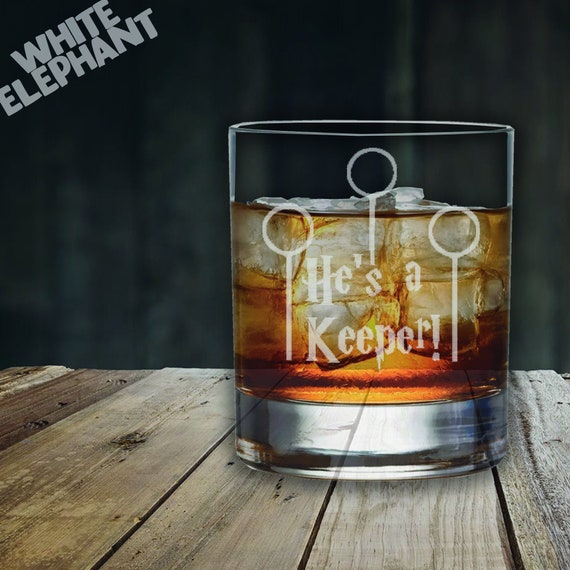 Whisky gravé au laser inspiré de Harry Potter He's a Keeper / High