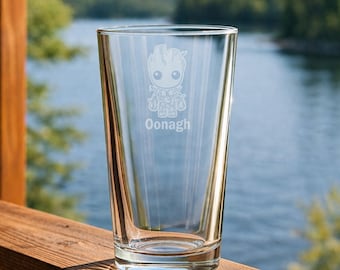 Personalised Groot Inspired Glass - Laser Etched Whiskey, Highball, Pint or Tankard