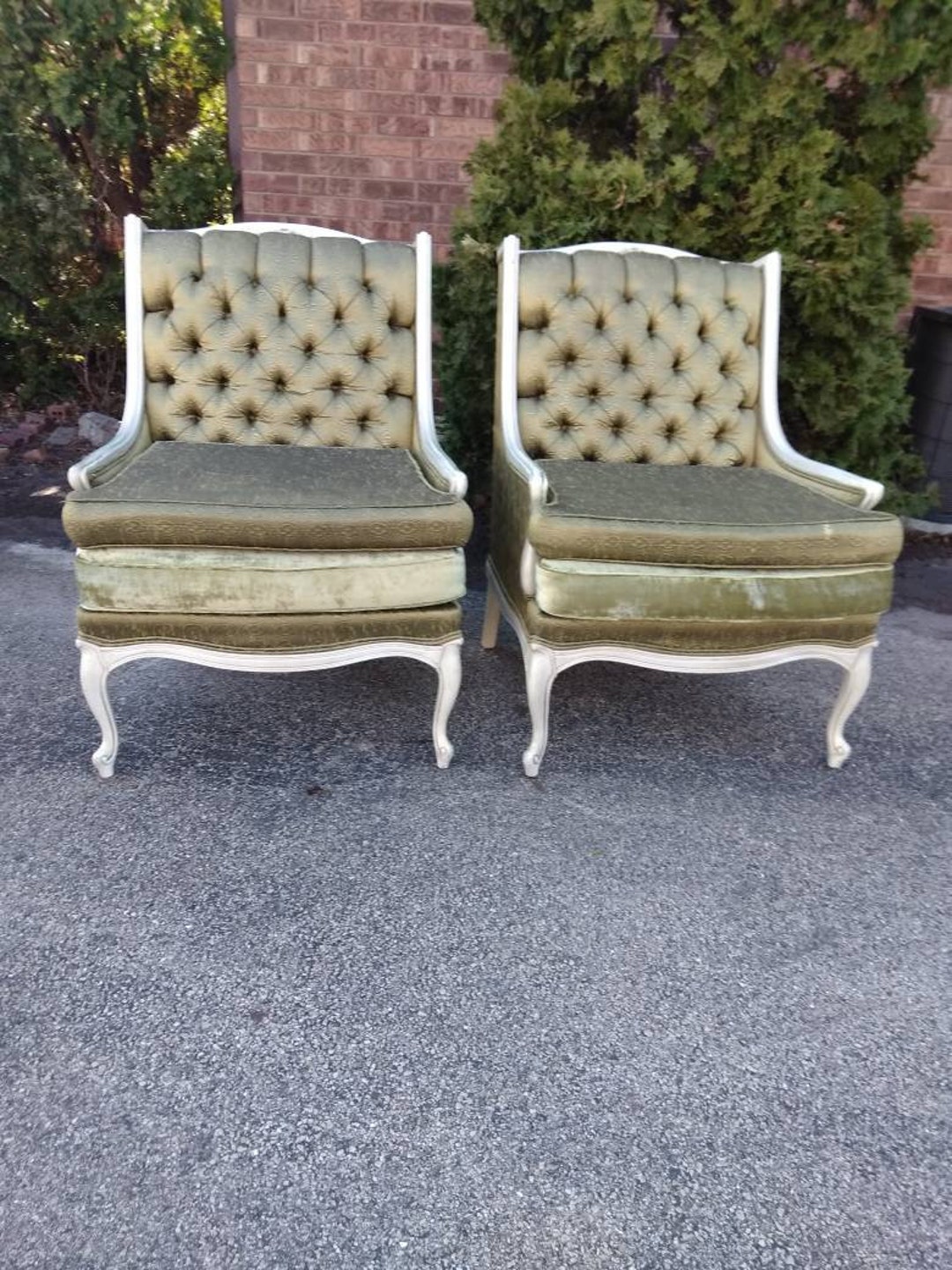 French Vintage Chairs by Glabman Paramount Furniture Tufted Etsy